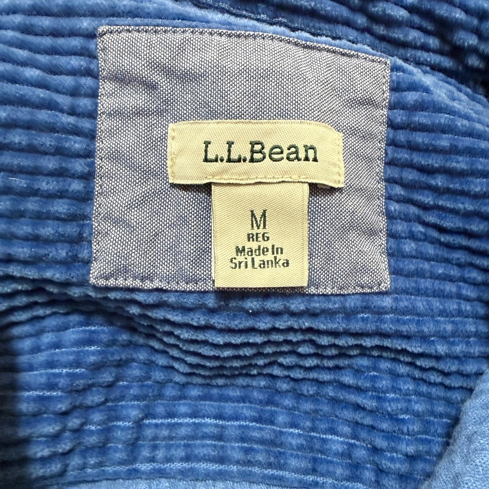 Vintage 90s L.L. Bean Sunwashed Corduroy Shirt Jacket - Blue - Size M - Picture 6 of 7